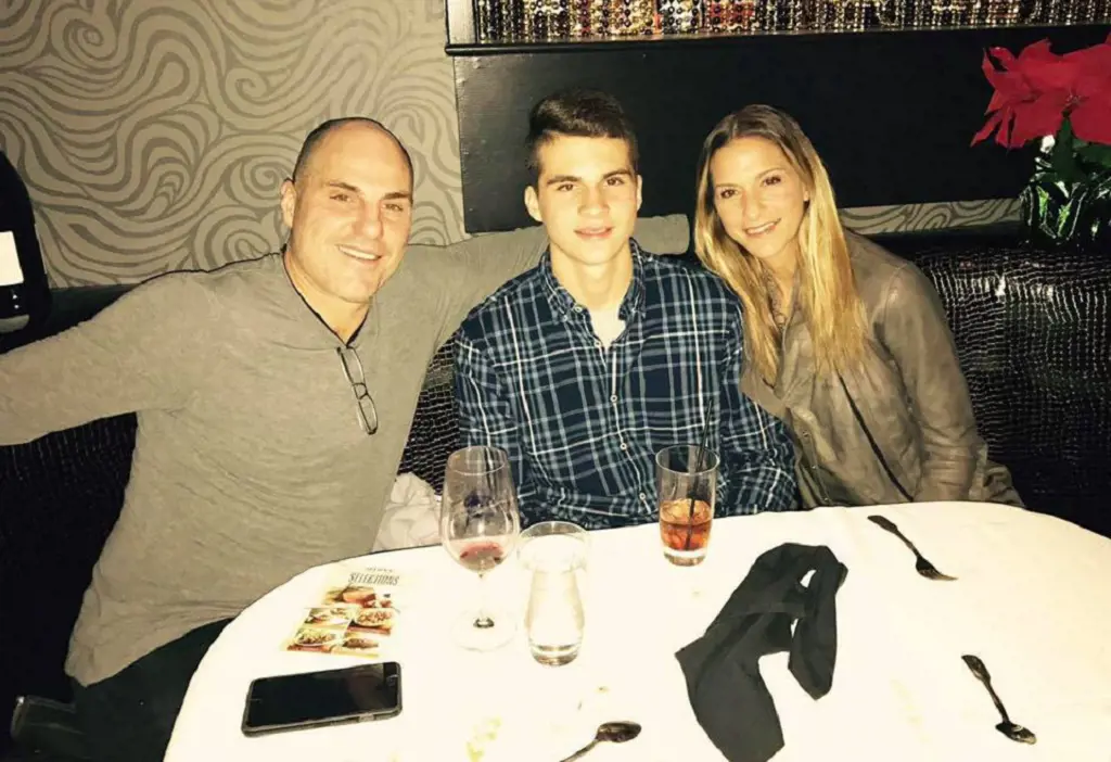 Rick, Trevor and Lynne dinning together on Trevor's 2016 birthday