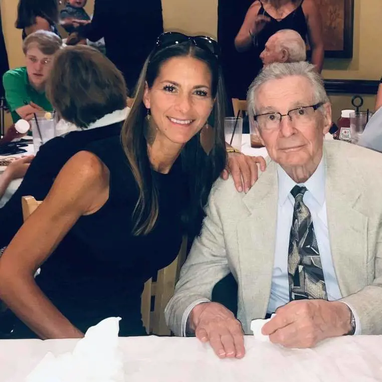 Lynne uploaded a picture with her late father in April 2019l 