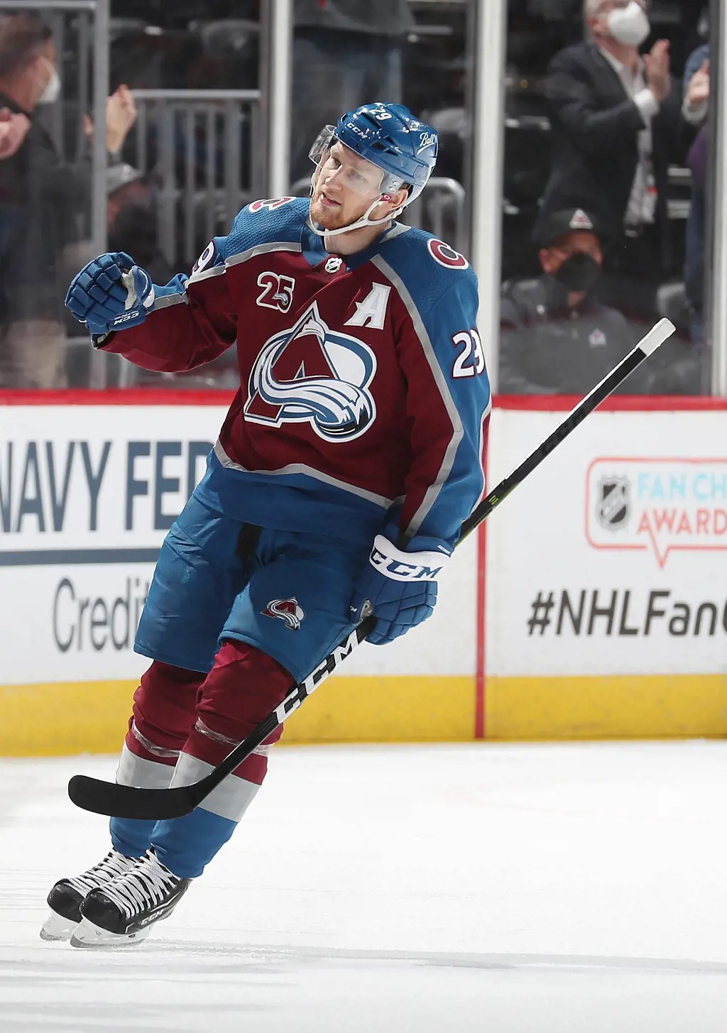 Nathan MacKinnon with Colorado Avalanche in 2021