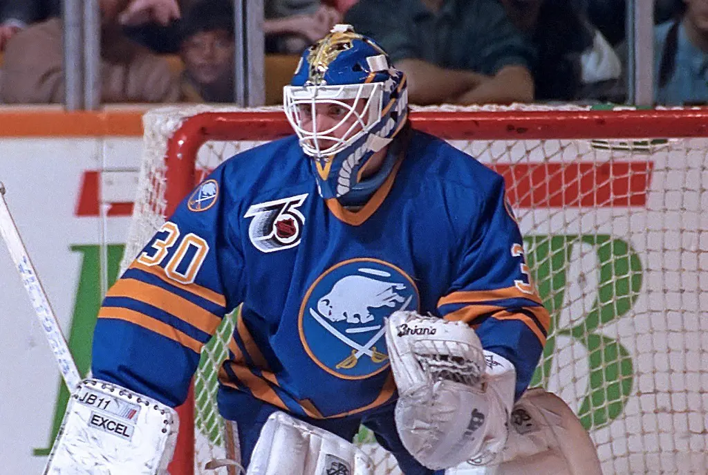 Goaltender of the Buffalo Sabres, Malarchuk survives a sliced vein by a skate in a goal-crease collision in a game of 1989.