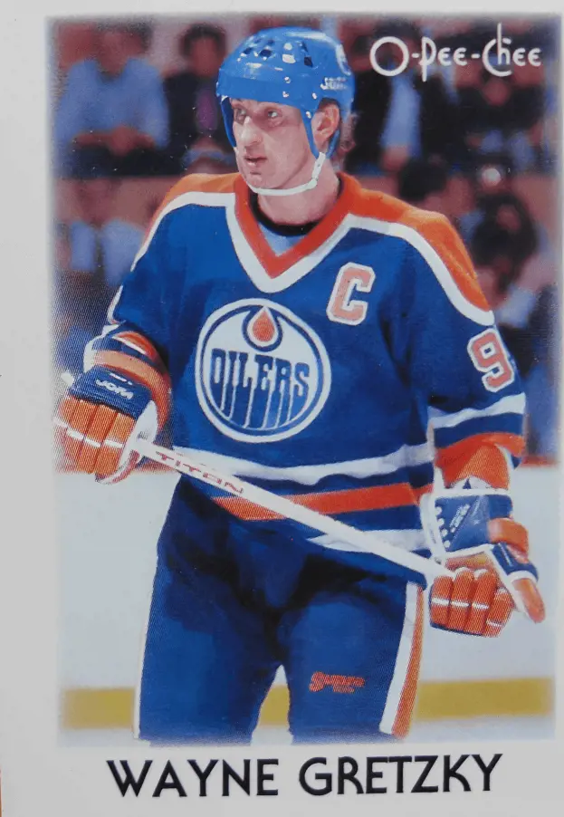 1987-88 O-Pee-Chee Mini #13 Wayne Gretzky Edmonton Oilers card