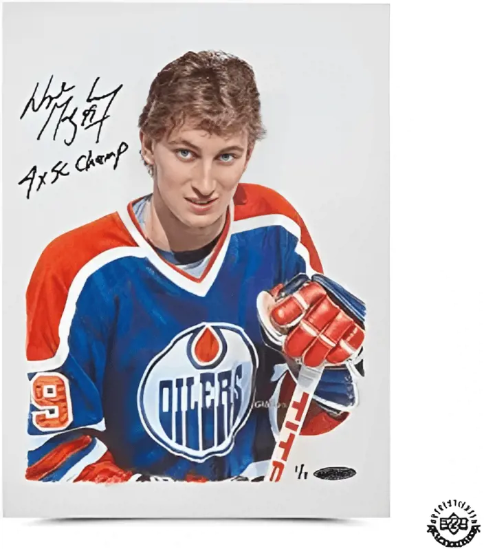 Gretzky autographed and inscribed Oilers original card by Upper Deck