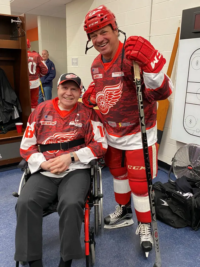 Vladimir(on wheelchair) Dropped The Puck At Little Caesars Arena On 20 February 2023 