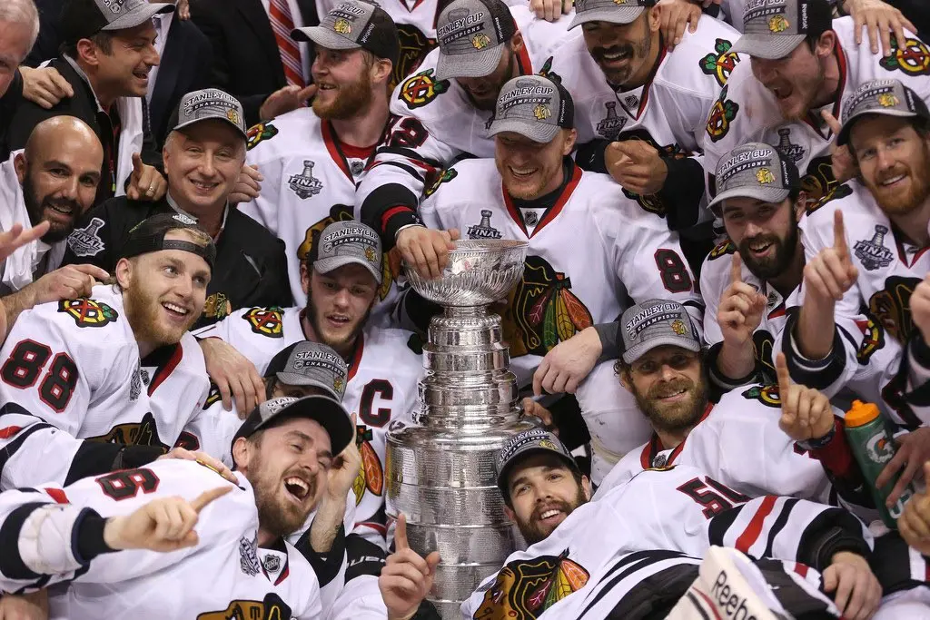 The Blackhawks cherishing the Stanley Cup 